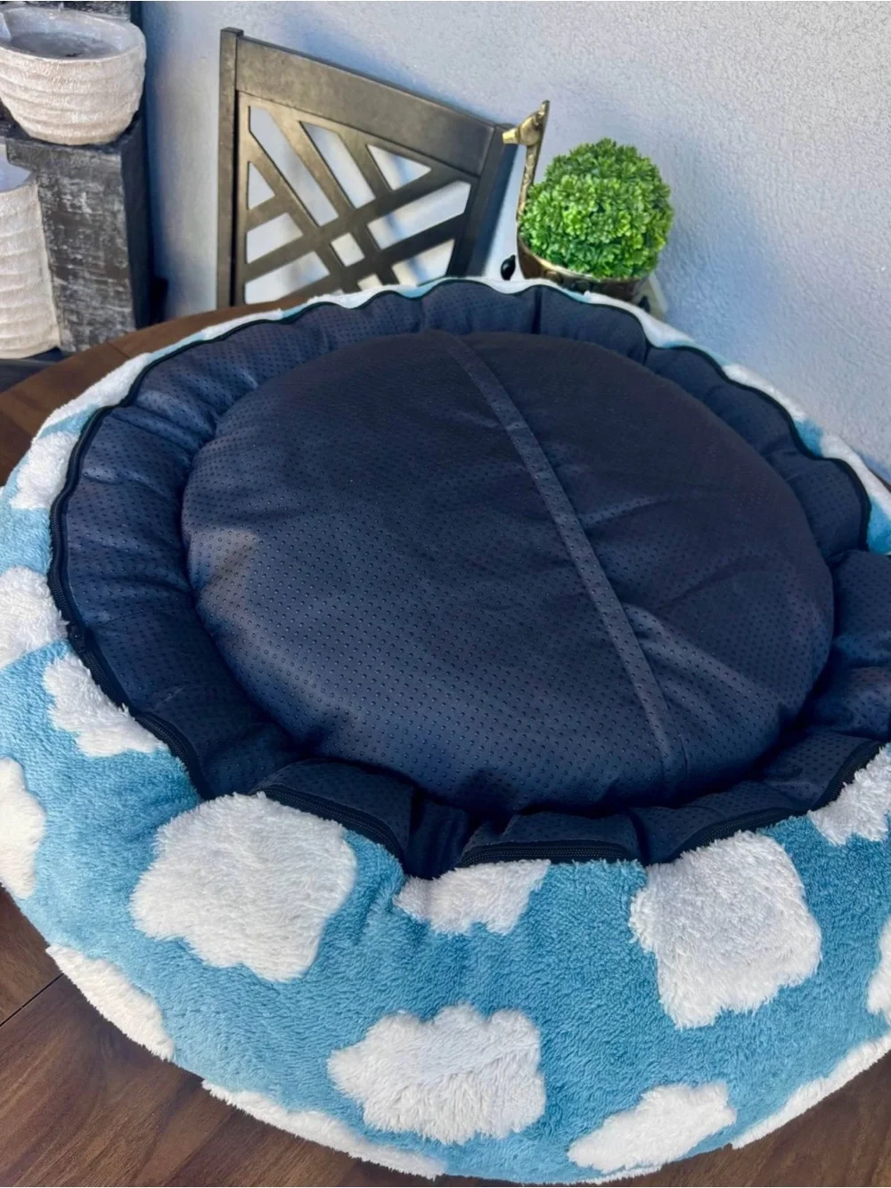 BEDSURE MEDIUM BLUE CLOUDS PET BED 🐶☁️💙